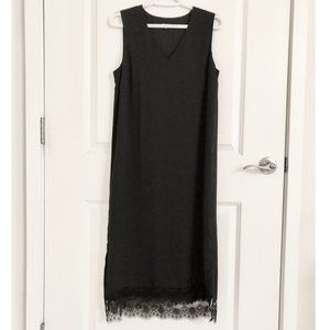 Who What Wear Black Midi Lace Dress